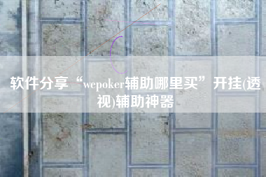 软件分享“wepoker辅助哪里买”开挂(透视)辅助神器