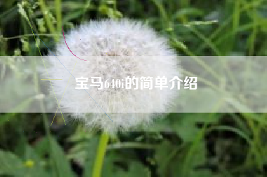 宝马640i的简单介绍