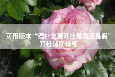 可用版本“德扑之星开挂是真还是假”开挂辅助详细