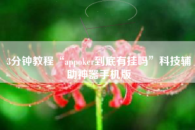 3分钟教程“appoker到底有挂吗	”科技辅助神器手机版