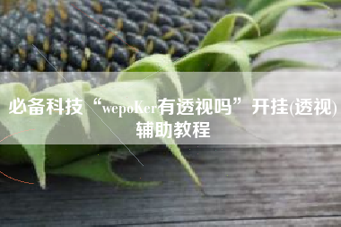 必备科技“wepoKer有透视吗”开挂(透视)辅助教程