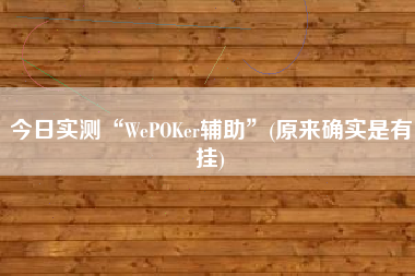 今日实测“WePOKer辅助”(原来确实是有挂)
