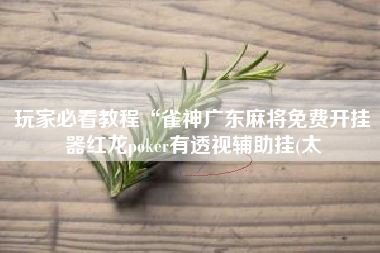 玩家必看教程“雀神广东麻将免费开挂器红龙poker有透视辅助挂(太