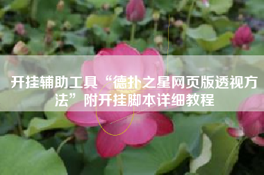 开挂辅助工具“德扑之星网页版透视方法	”附开挂脚本详细教程