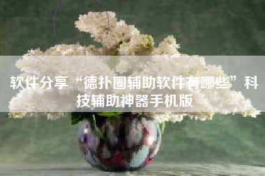 软件分享“德扑圈辅助软件有哪些”科技辅助神器手机版