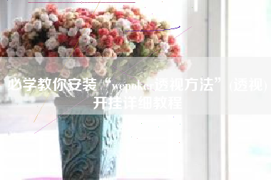 必学教你安装“wepoker透视方法”(透视)开挂详细教程