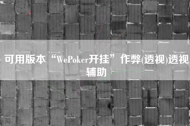 可用版本“WePoker开挂”作弊(透视)透视辅助