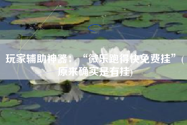 玩家辅助神器：“微乐跑得快免费挂”(原来确实是有挂)