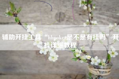 辅助开挂工具“hhpoker是不是有挂吗	”开挂详细教程