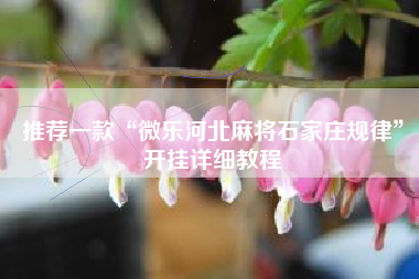 推荐一款“微乐河北麻将石家庄规律	”开挂详细教程