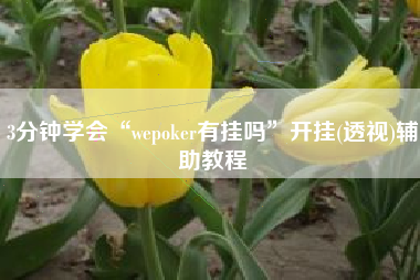 3分钟学会“wepoker有挂吗”开挂(透视)辅助教程