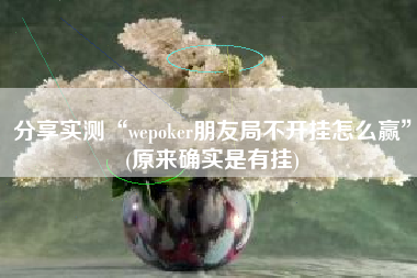 分享实测“wepoker朋友局不开挂怎么赢”(原来确实是有挂)