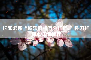 玩家必搜“微乐麻将有外挂吗?”附开挂脚本详细教程