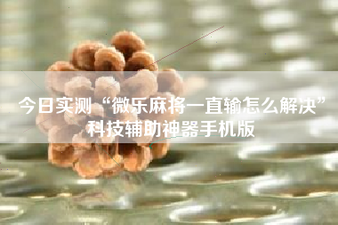 今日实测“微乐麻将一直输怎么解决	”科技辅助神器手机版