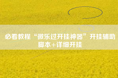 必看教程“微乐过开挂神器”开挂辅助脚本+详细开挂