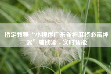 指定教程“小程序广东雀神麻将必赢神器”辅助器 - 实时智能