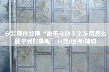 安装程序教程“微乐斗地主亲友房怎么能拿到好牌呢”开挂(透视)辅助
