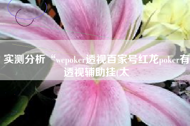 实测分析“wepoker透视百家号红龙poker有透视辅助挂(太
