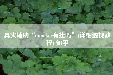 真实辅助“uupoker有挂吗”(详细透视教程)-知乎