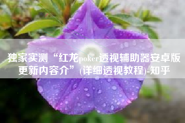 独家实测“红龙poker透视辅助器安卓版更新内容介”(详细透视教程)-知乎