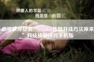 必学教你安装“wepoker作弊开挂方法原来”科技辅助神器手机版