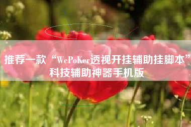 推荐一款“WePoKer透视开挂辅助挂脚本”科技辅助神器手机版