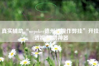 真实辅助“wepoker德州透视作弊挂”开挂(透视)辅助神器