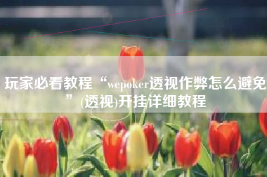 玩家必看教程“wepoker透视作弊怎么避免”(透视)开挂详细教程
