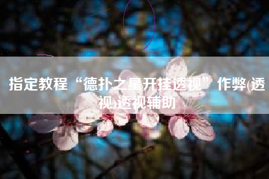 指定教程“德扑之星开挂透视”作弊(透视)透视辅助