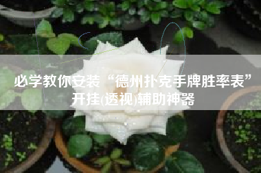 必学教你安装“德州扑克手牌胜率表”开挂(透视)辅助神器