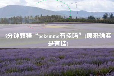 3分钟教程“pokemmo有挂吗”(原来确实是有挂)