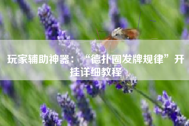 玩家辅助神器：“德扑圈发牌规律”开挂详细教程