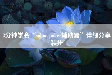 3分钟学会“sohoo poker辅助器”详细分享装挂