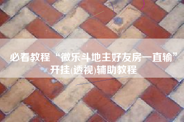 必看教程“微乐斗地主好友房一直输”开挂(透视)辅助教程