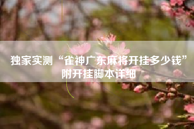 独家实测“雀神广东麻将开挂多少钱”附开挂脚本详细