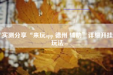 实测分享“来玩app 德州 辅助”详细开挂玩法