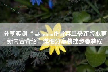 分享实测“pokemmo作弊菜单最新版本更新内容介绍”详细分享装挂步骤教程