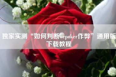 独家实测“如何判断wepoker作弊”通用版下载教程