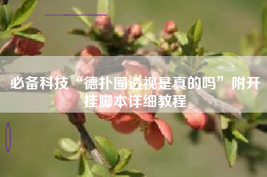 必备科技“德扑圈透视是真的吗”附开挂脚本详细教程