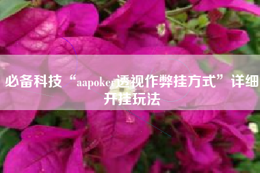 必备科技“aapoker透视作弊挂方式”详细开挂玩法