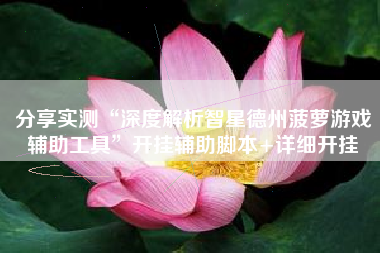 分享实测“深度解析智星德州菠萝游戏辅助工具”开挂辅助脚本+详细开挂
