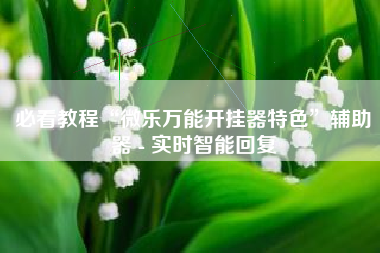 必看教程“微乐万能开挂器特色”辅助器 - 实时智能回复