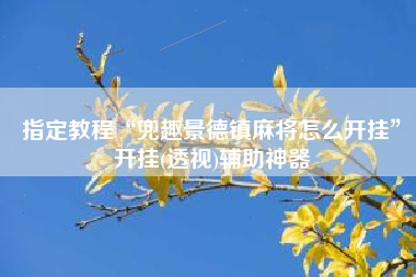 指定教程“兜趣景德镇麻将怎么开挂	”开挂(透视)辅助神器