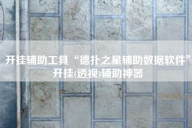 开挂辅助工具“德扑之星辅助数据软件	”开挂(透视)辅助神器