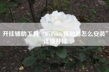 开挂辅助工具“WePoker辅助器怎么安装”详细开挂