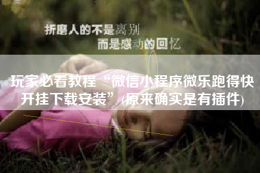 玩家必看教程“微信小程序微乐跑得快开挂下载安装	”(原来确实是有插件)