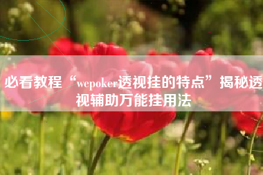 必看教程“wepoker透视挂的特点	”揭秘透视辅助万能挂用法