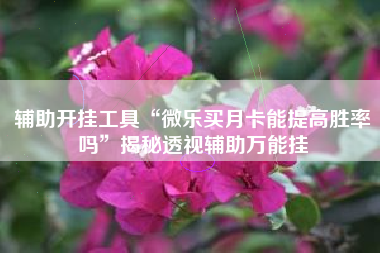 辅助开挂工具“微乐买月卡能提高胜率吗	”揭秘透视辅助万能挂