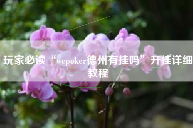 玩家必读“wepoker德州有挂吗”开挂详细教程