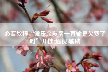 必看教程“微乐亲友房一直输是欠费了吗”开挂(透视)辅助